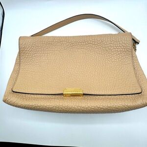Burberry Pebbled Leather Clutch Bag - Beige